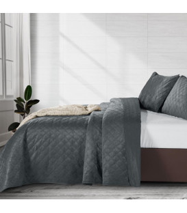 Classic Anthracite - Velvet - Sengetæppe