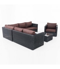 TABERA - Rund Rattan - Luksus have loungesæt