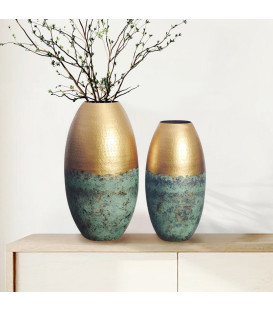 PATINA - vase sæt - To eksklusive håndlavede vaser fra PATINA-serien i et moderne design, udført i gyldne nuancer med en karakte