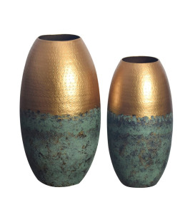 PATINA - vase sæt - To eksklusive håndlavede vaser fra PATINA-serien i et moderne design, udført i gyldne nuancer med en karakte