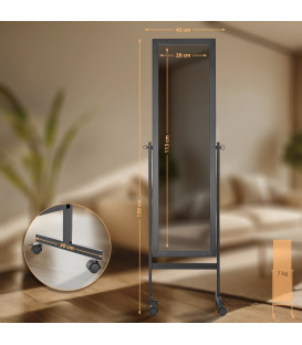 OLANDA - Gulv spejl - 150 cm - brun