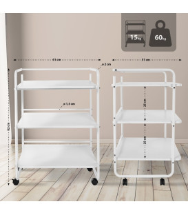 CL-50 klinikvogn med 3 hylder til skønhedssalon